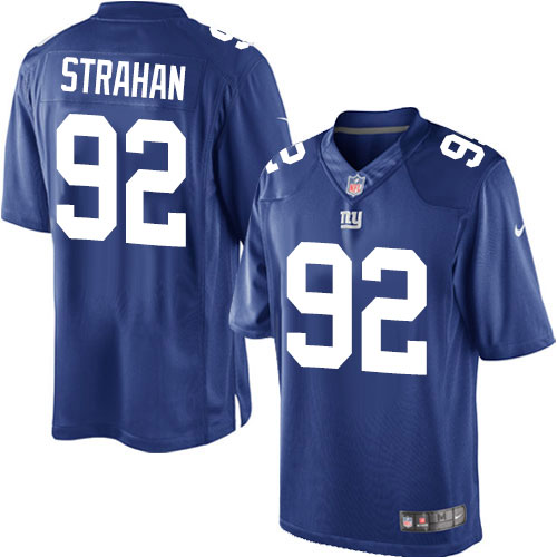 Men's Limited Michael Strahan Nike Jersey Royal Blue Home - #92 NFL New York Giants